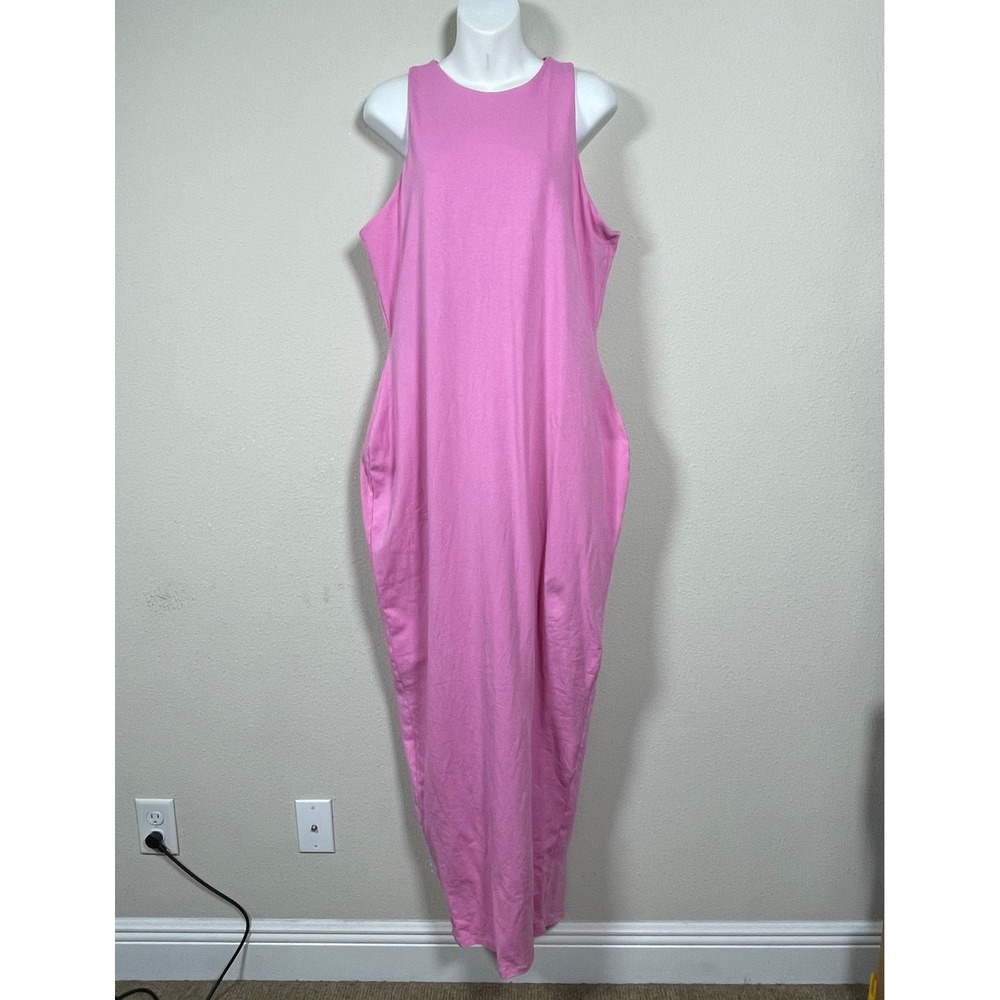 Skims Soft Lounge Sleeveless Long Dress Womens 3X Pink Barbiecore Bodycon Maxi
